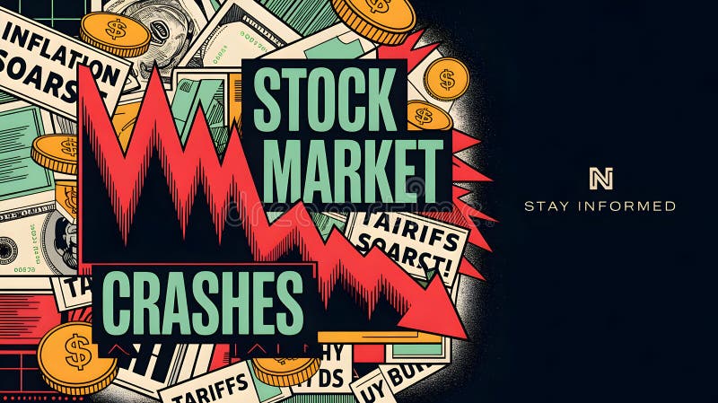 Stock Market Crash: Breaking News Graphic with Political Headlines ...